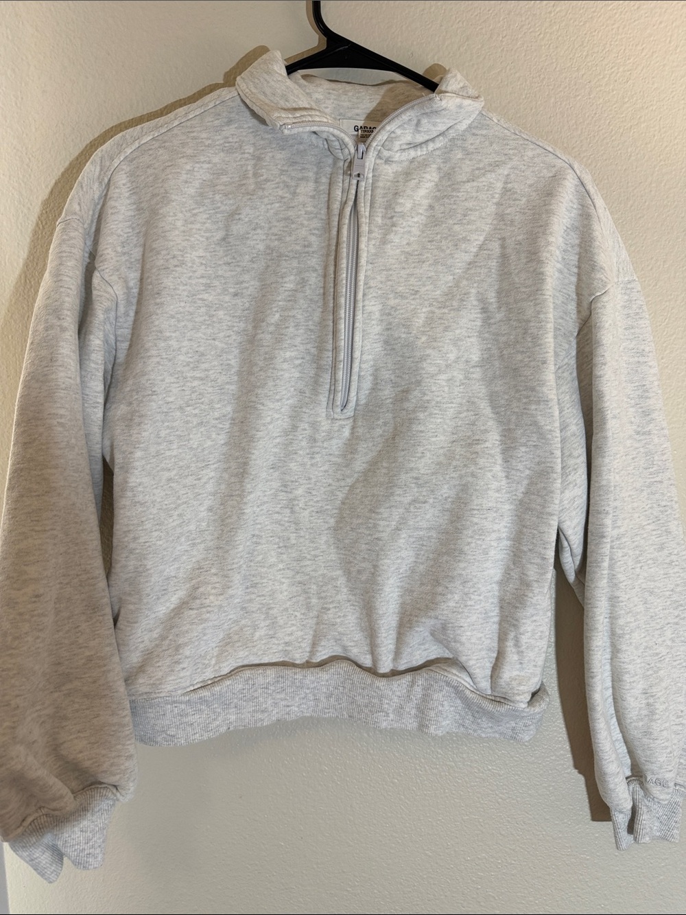 Garage Light Gray Half-Zip Sweatshirt Hoodie